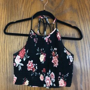 Floral Halter Top 🖤